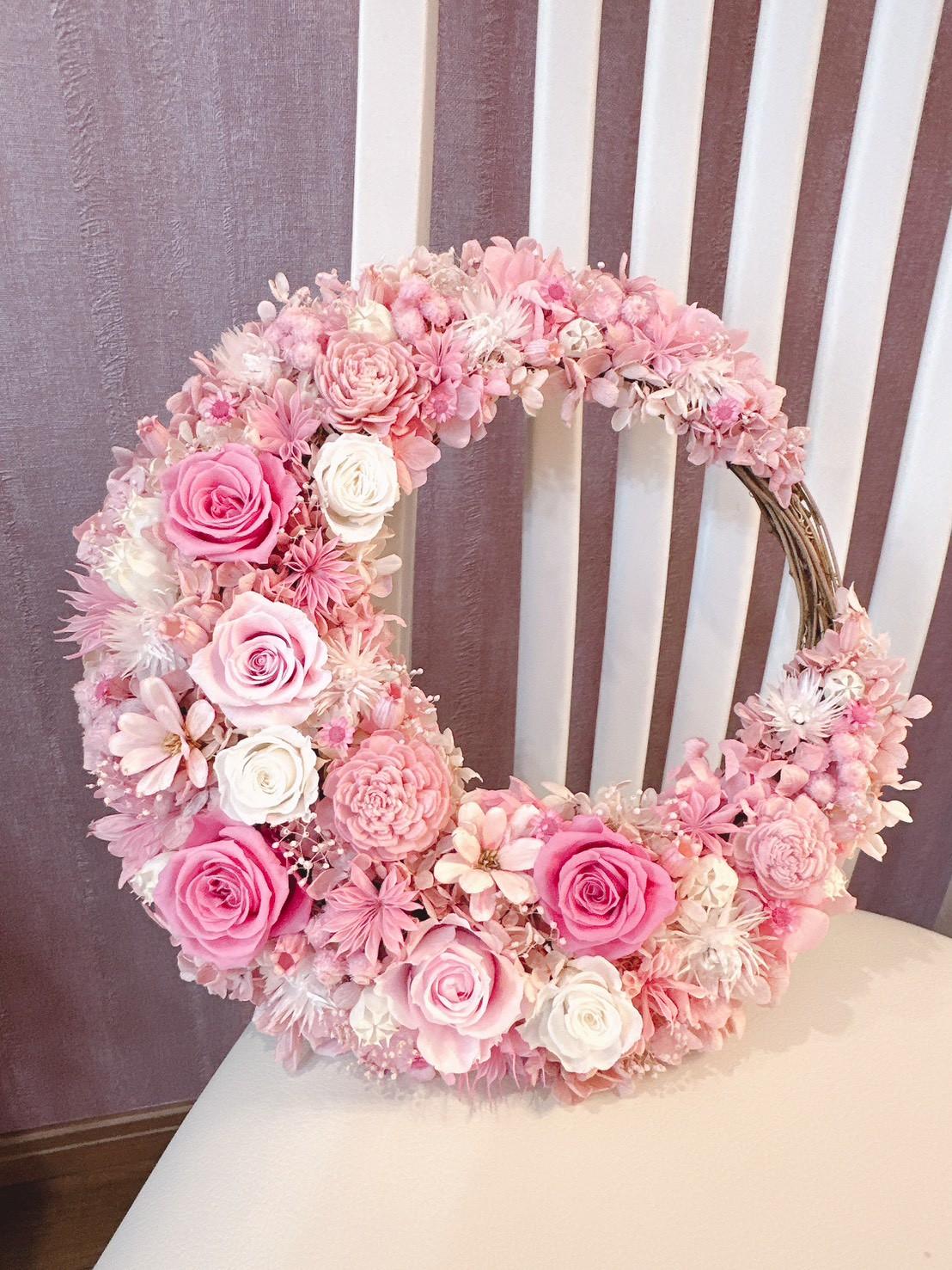 【人気 三日月リース】ロゼブロッサム クレセント 〜桃色の季節〜 結婚祝い ピンク 桜色 春限定2026 新作 ギフト | 11枚目